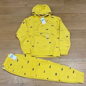 Nike Yellow Hoodie and Sweatpants Set
